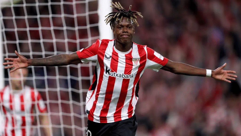 Pemain Athletic Bilbao Nico Williams (c) MITOSBET